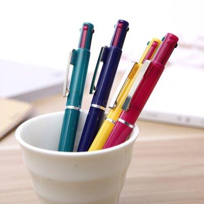 Office Supplies Plastic Iron Hook 4 Colors Retractable Ballpoint Pen 0.5mm Stationery Wholesale