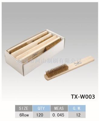 Wire brush son 6row wire brush wooden handle wire brush hot sale wire brush high hardware tools