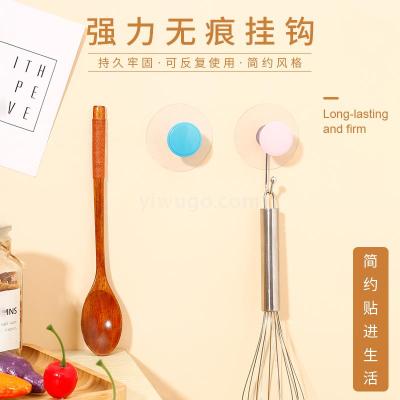 Minimalist Candy Color Sticky Hook Japanese Bathroom Kitchen Nail Free on Wall Small Hook Creative and Powerful Viscose Door Hook