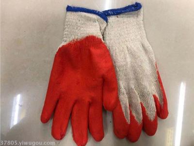 Dip rubber gloves flat gloves leather labor protection gloves slip or work thickened male site handling work