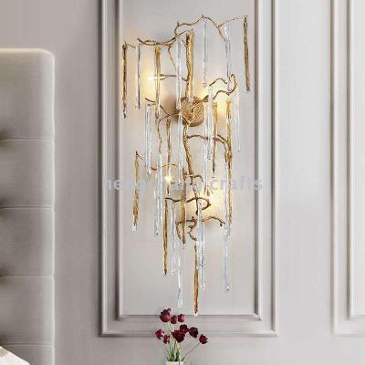 Copper Lamps Light Luxury Wall Lamp Villa Mansion Living Room Bedroom Stair Aisle Hotel Hall TV Background Wall Lamp
