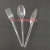 Disposable color Transparent Milky White Knife, fork and spoon Restaurant Cake Party Long handle spoon