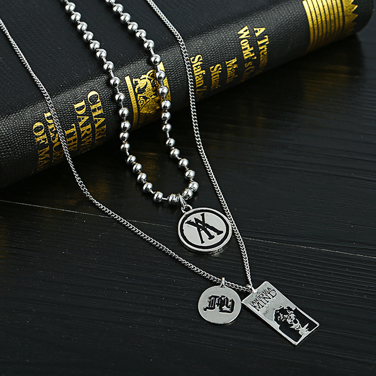 项链潮嘻哈钛钢吊坠女hiphop挂件脖子配饰男士长款个性ins批发