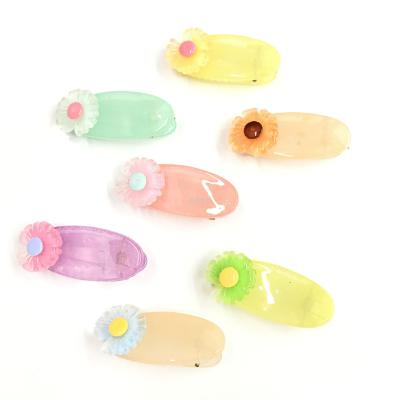 Korean Style Children's New Plastic Crystal Clip Little Daisy Clip