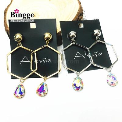 American and American exaggerated atmosphere diamond earrings 2020 new style south Korean temperament long move fashion web celebrity earrings