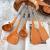 Tableware Boutique Creative Blue Handle Wooden Turner Wooden Spoon Long Handle Anti-Scald Spatula Non-Stick Pan Wooden Spatula Spatula Wooden Handle Kitchenware