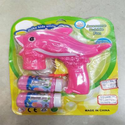Children's Inertia Bubble Gun Dolphin Automatic Bubble Machine Bubble Blowing Toy Solid Color Double Bottle