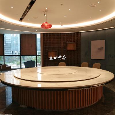 Zhejiang New Century Hotel restaurant marble electric dining table customized hotel luxury box new Chinese large table