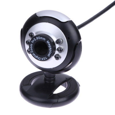 Cross-Border USB Video Computer Camera Six Lights Night Vision Drive-Free Clip Foreign Trade Camera Computer Camera