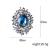 The Republic of Korea enables Ink Blue Big crystal to versatile cardigan button suit brooch brooch accessories