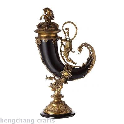 European American Ceramic inlaid copper living room fireplace porch study luxurious high-grade horn altar