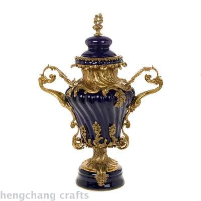 European decorative ceramics with copper covered altar, porch, fireplace, household accessories storage tank