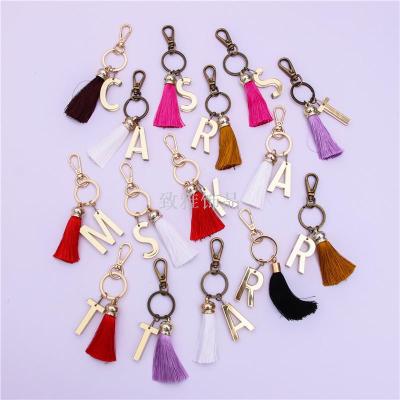 Pendant decorations Creative new fashion English letters tassel key chain mobile phone bags Pendant pendant decorations