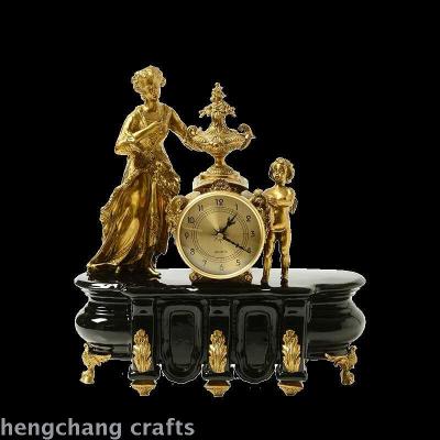 Porcelain with bronze figures, angels, high-end luxury clocks, watches, neoclassical antique soft decorations