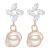 925 Silver Pearl Earrings Women's Big Refined Long Earrings Face Slimming All-Match Simple Zircon Eardrops Anti-Allergy