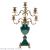 Ceramic with Copper Green Seven-Head Candlestick Decoration European American Living Room Entrance Fireplace Soft Decoration Home Furnishings