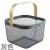 Metal basket with wooden handle for general household basket arrangement