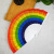 Rainbow Pattern Plastic Fan Available Rainbow Fan Gay Fan Pride Section Fan