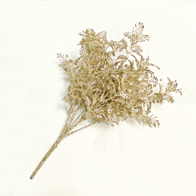 Christmas Gold powder simulation plant roll cypress-plastic personality DIY hand-made fern decorative flowers