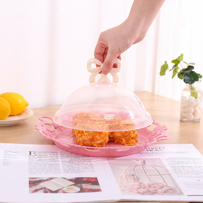 Tray circular eating Tray cake Inventory Heart tray tray tray tray transparent dust cover Plastic tray