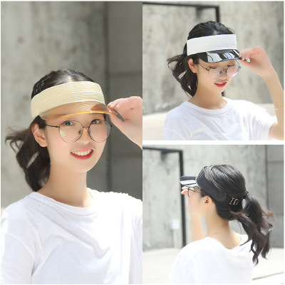 2019 Empty Top Hat Ins Women's Transparent Sun Protection Hat UV Protection Sun Hat Internet Celebrity Same Style Sun Hat Fashion Style