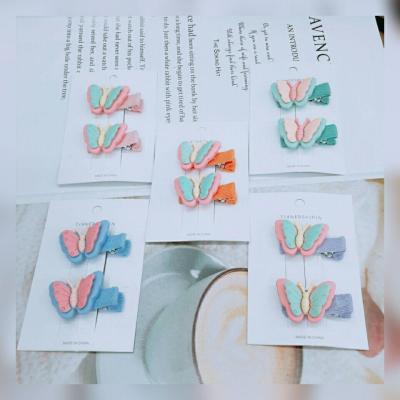 Children Barrettes Korean Side Clip Bang Clip Cute Cartoon Leather Butterfly Clip Factory Wholesale