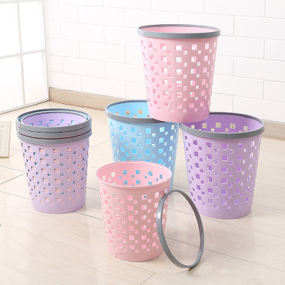 Plastic trash can kitchen storage bucket Trash bin Office wastepaper basket