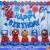 Creative Avengers celebrating children's birthday party decorated package with background aluminum balloons