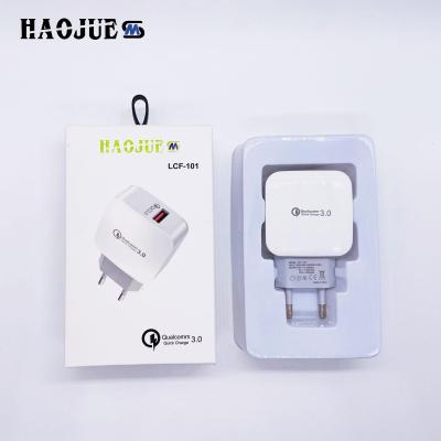 Amazon hot style export European standard charger single USB high speed QC3.0 mobile super flash charge
