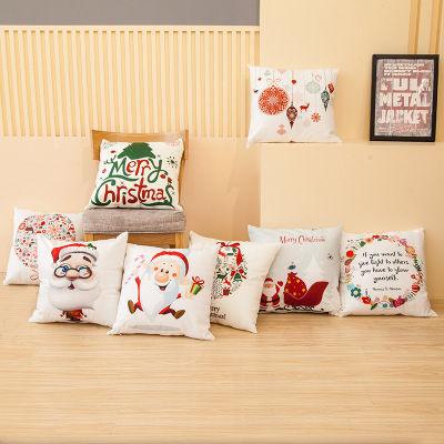 Short plush Christmas pillow case during the cartoon pillow case Santa Claus pillow case office sofa waist by wholesale