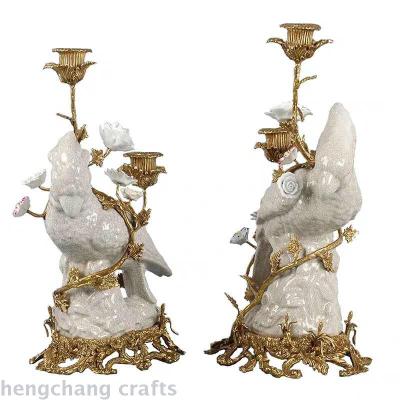 American classical home decoration, living room, porch decoration, European style used parrot candlestick