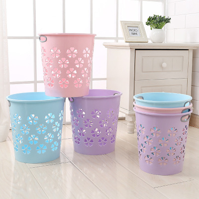 What ever happened to them? 8821 Four-leaf Clover Design Circular Basket Media-sized Hollowed out hand-held garbage can