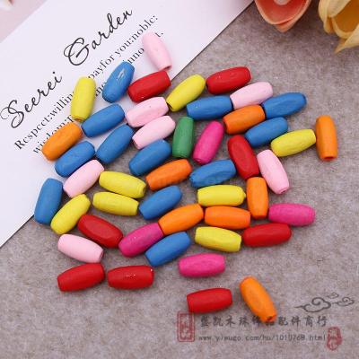 Children's colored wooden button beading Diy handmade wooden beaded sweater button painting material accessories