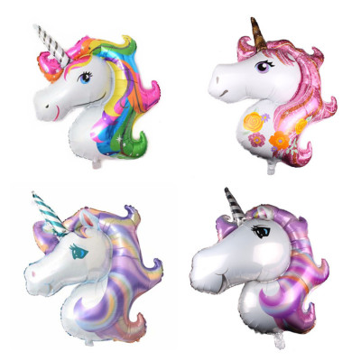 Lanfei New Large Unicorn Aluminum Balloon Pony Cartoon Party Decoration Layout Balloon Wholesale