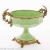 European and American modern green ceramics decorated fruit bowl with copper crafts