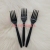 7. Single-use Plastic Knives, forks and spoons. Black spoon for burning herb cake with long handle