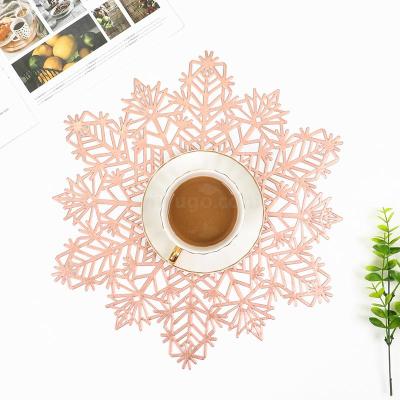 European-Style Simple PVC Hollow Placemat Christmas Placemat Hotel Waterproof Gasket Cafe Heat Proof Mat Coaster