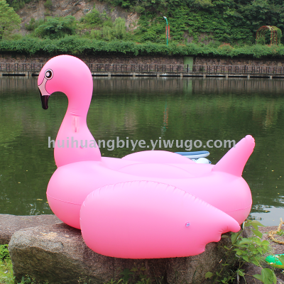 Manufacturer MUFS hot selling 280cm inflatable PVC toy flamingo ride water play flamingo seat ride