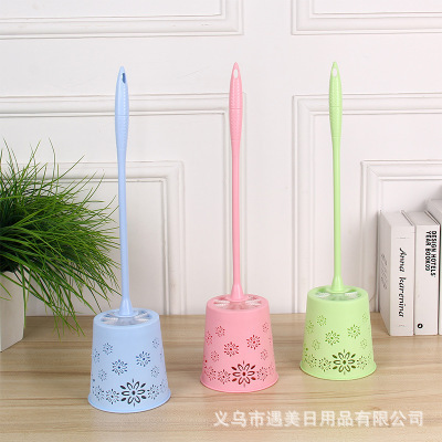 Creative Hollow out with seat Sanitary Brush combination Cleaning products plastic toilet set Toilet Brush without dead Angle Brush