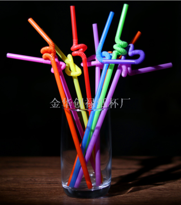 Disposable color art straw DIY variable shape straw art color fruit drink plastic straw