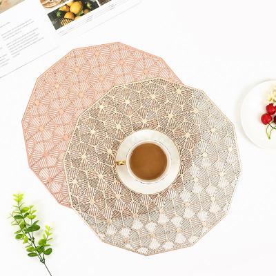 White Wave 2020 New round PVC Hollow Western-Style Placemat Hotel High-End Non-Slip Heatproof Dining Table Cushion