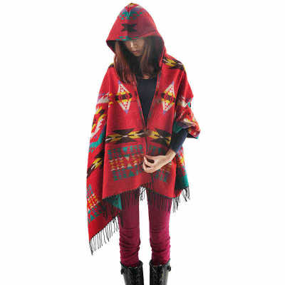 2016 Autumn ethnic style cape cape jacket women autumn and winter with a hat imitation cashmere scarf dual thickening