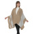 A popular new cashmere shawl with thick stripes and big slit across borders in Europe and The US