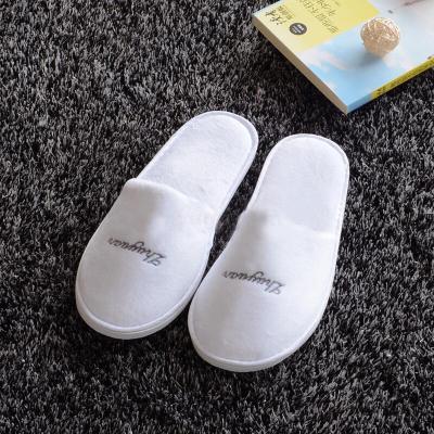 Coral velvet slippers + five star hotel disposable slippers thicken guest room cotton slippers batch white