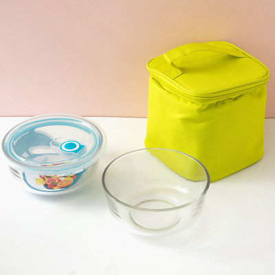 Borosilicate Glass Fresh Bowl Bento Box Creative Fresh Lunch Box Set Insulated Bag Gift Tableware