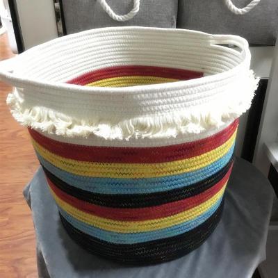 New woven cotton basket clothing miscellany basket household items sell hand dirty clothes basket