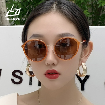2020 New Korean Web celebrity female fashion round legs Retro round male Personality trend Simple glasses