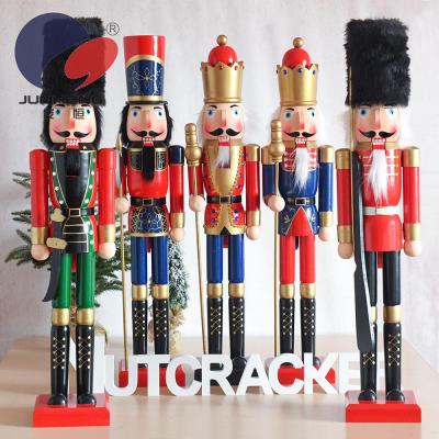 Junheng 90CM European-style painted puppetry Mall Exhibition hall decorated with Nutcracker Wooden crafts