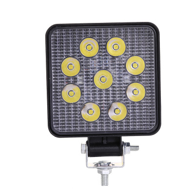Cross-border hot sale 27W work light round 9-bead LED light square thin section engineering 