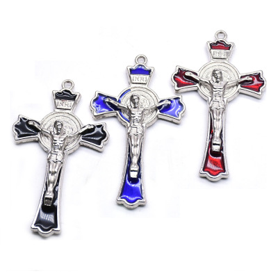 Drip oil Crucifix Keychain Pendant Ring Ring Ornament Religious Tourism Whereabouts Gifts Gift Key chain Us